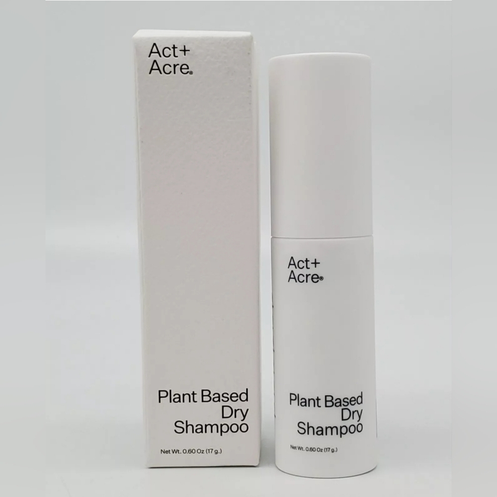 ACT + ACRE Dry Shampoo 17g Unscented Powder Spray Full Size Vegan .60oz NIB NEW